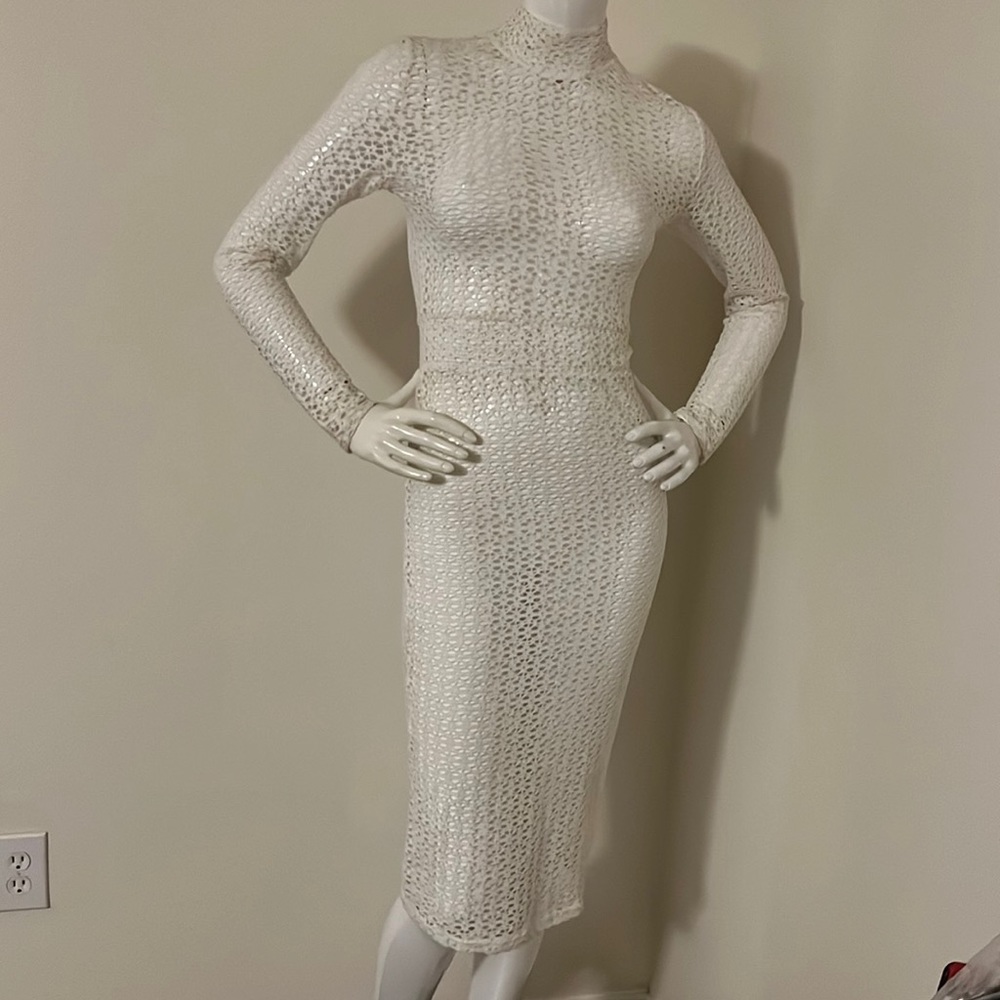 See Thru White body con dress S